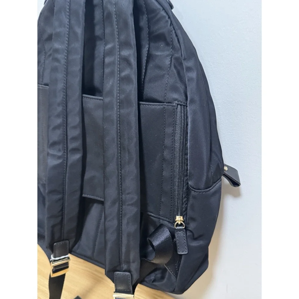 Michael Kors Kelsey Black Nylon Saffiano Leather Trim‎ Zip Shoulder Bag Backpack